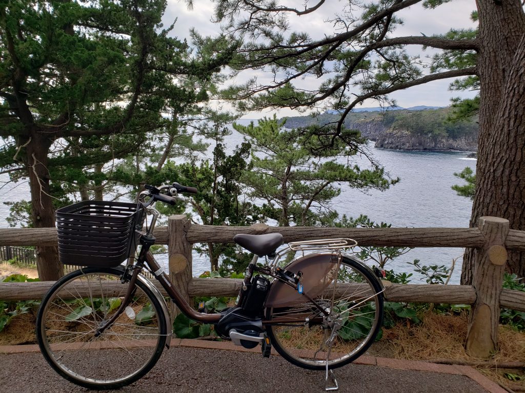 自転車で城ケ崎海岸へ